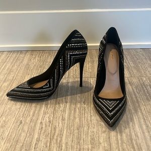 ALDO rhinestone black pumps